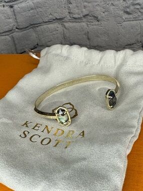 Kendra Scott Gold Open Cuff Bracelet with Iridescent Abalone Stones